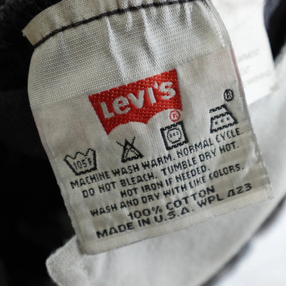 Vintage Levi's 501 Jeans Mens 30x32 Black Made in USA Straight Leg Button Fly